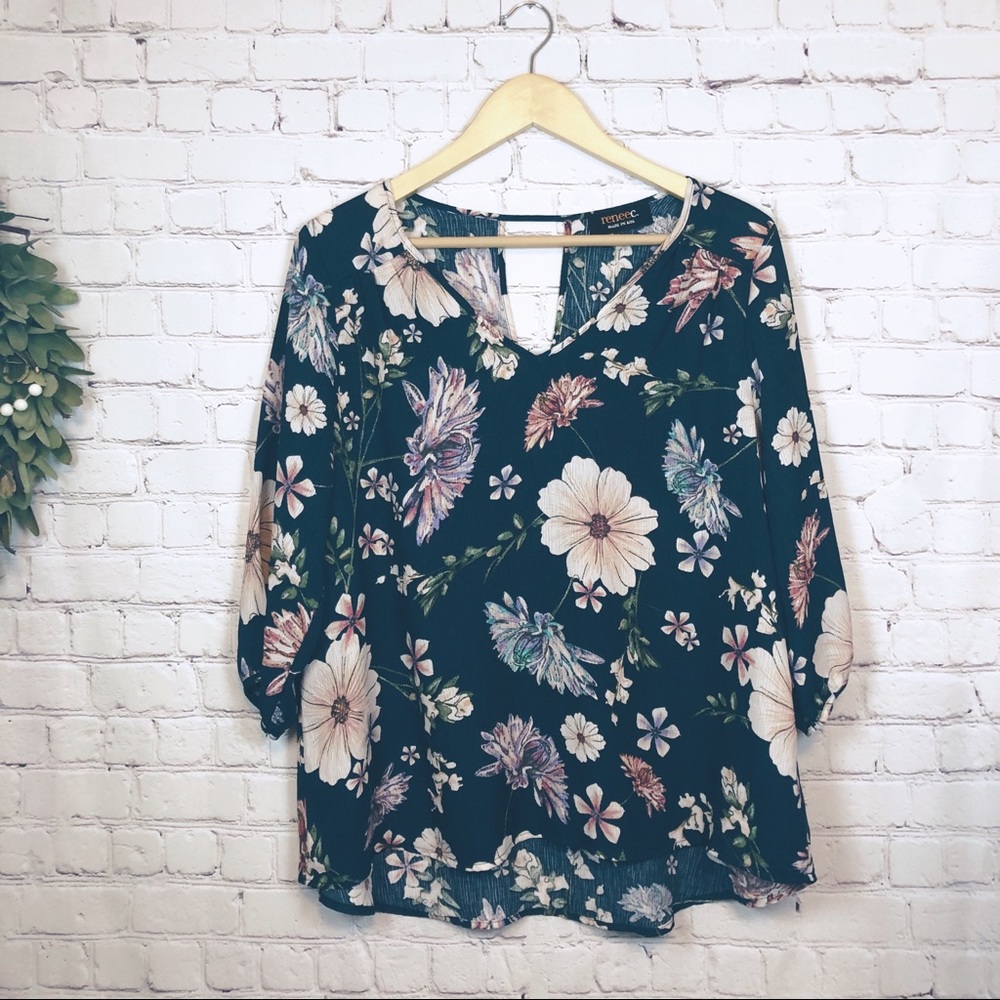 Renee c floral blouse